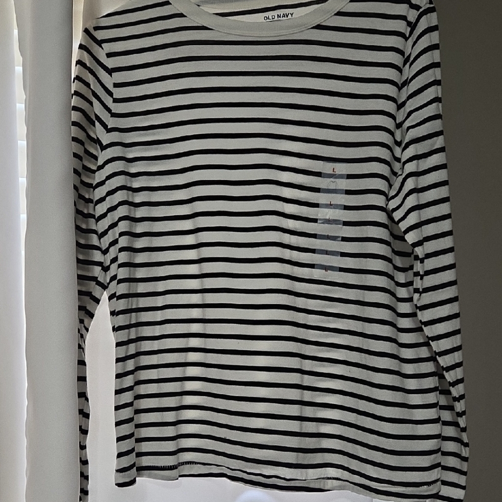 Old Navy Black and White Striped Shirt